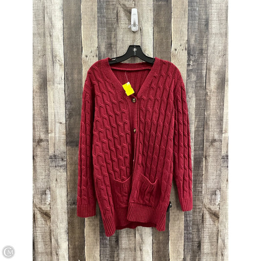 Sweater Cardigan By Cme In Red, Size: L