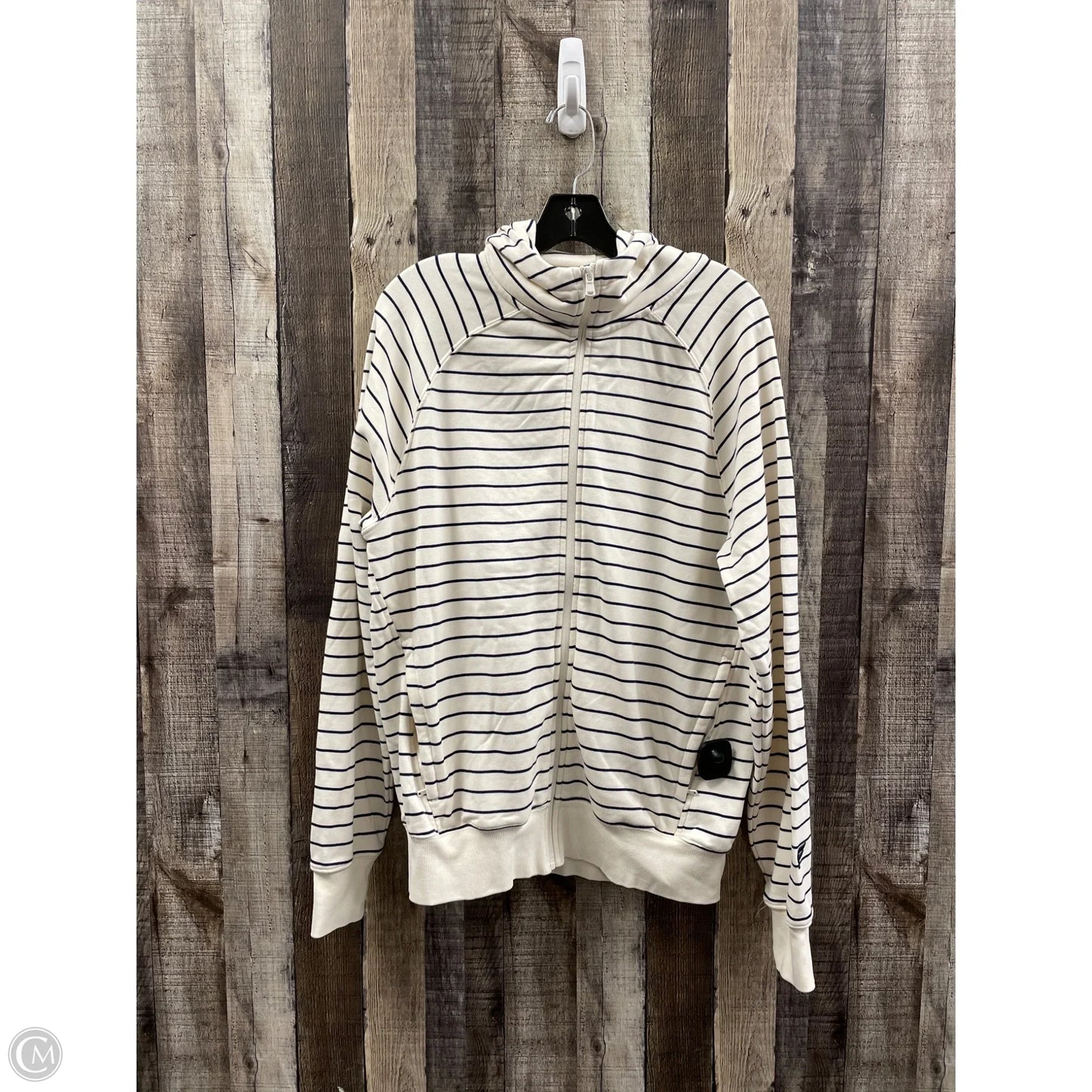 Athletic Jacket By Fabletics In Striped Pattern, Size: M