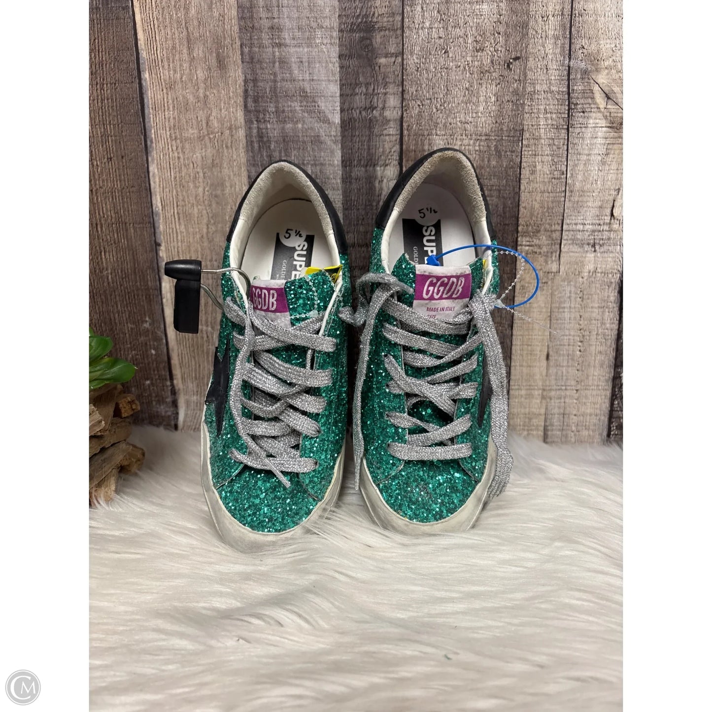 Shoes Luxury Designer By Golden Goose In Green, Size: 5.5