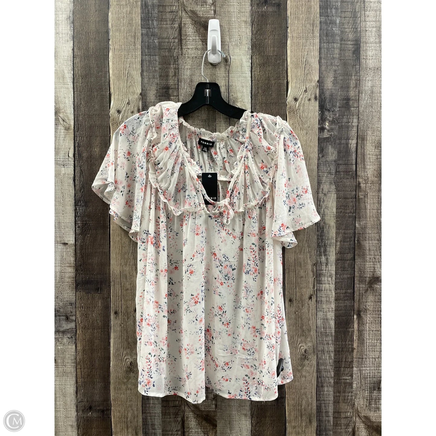 Top Short Sleeve By Torrid In Floral Print, Size: M