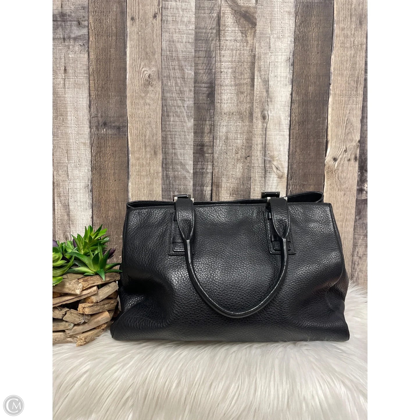 Handbag Leather By Ellen Tracy, Size: Medium