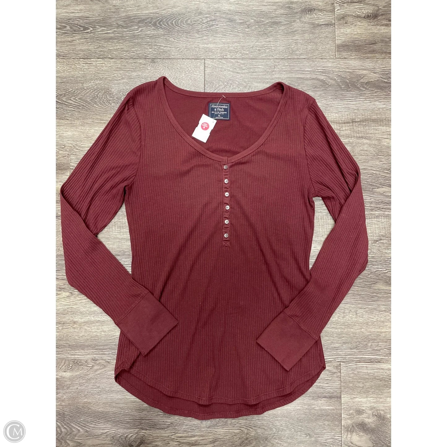 Top Long Sleeve By Abercrombie And Fitch In Maroon, Size: Xl