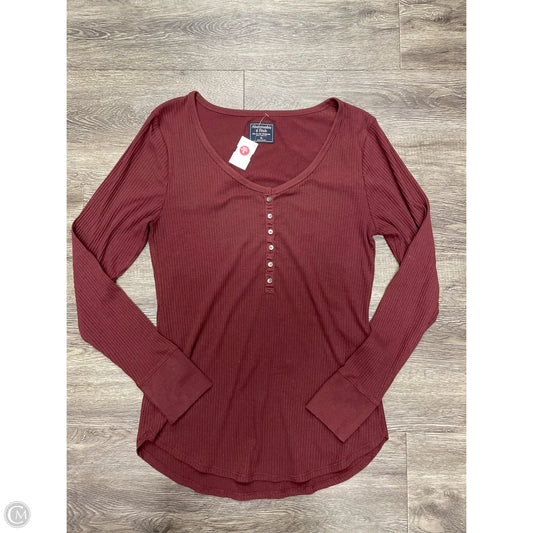 Top Long Sleeve By Abercrombie And Fitch In Maroon, Size: Xl