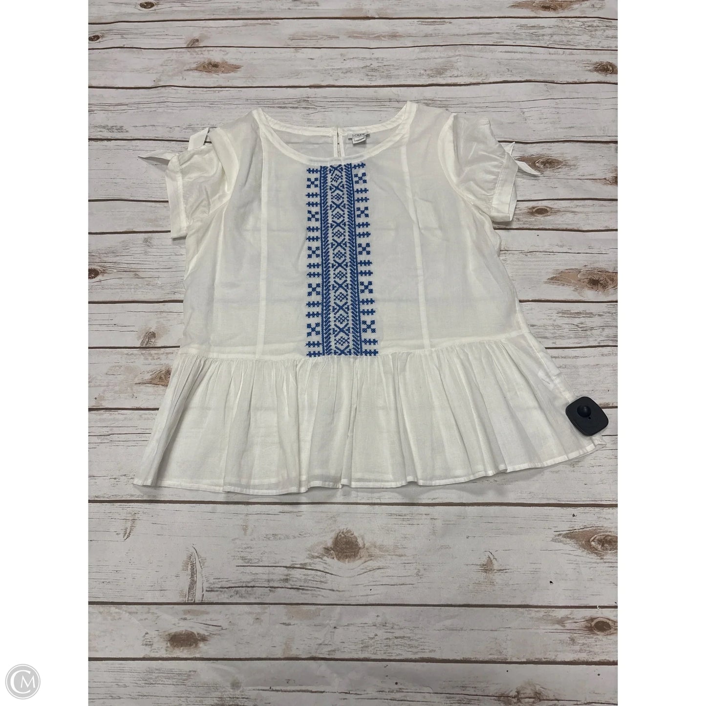 Top Short Sleeve By J. Crew In White, Size: 2