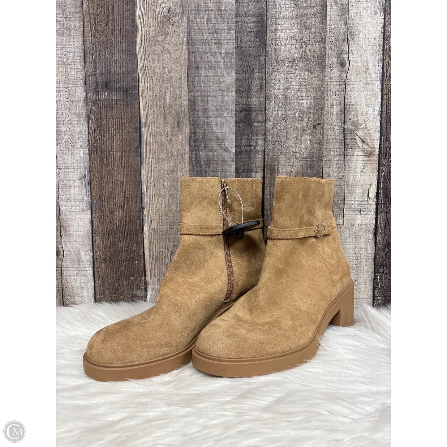 Boots Ankle Heels By Anne Klein In Tan, Size: 10