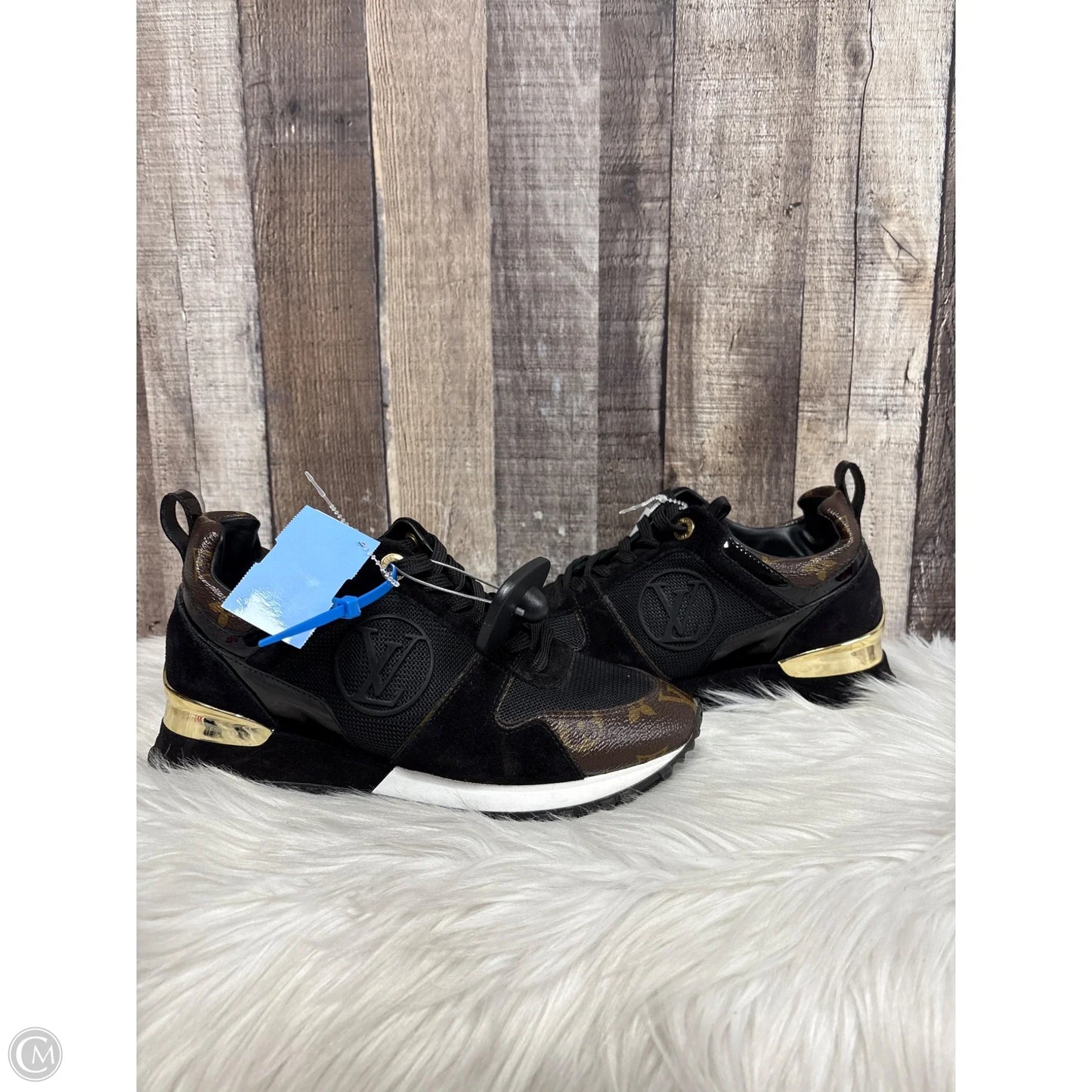 Shoes Luxury Designer By Louis Vuitton In Black & Brown, Size: 7