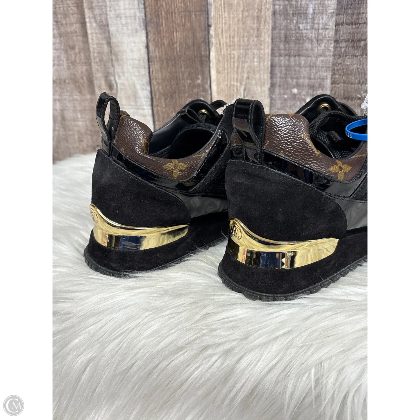 Shoes Luxury Designer By Louis Vuitton In Black & Brown, Size: 7