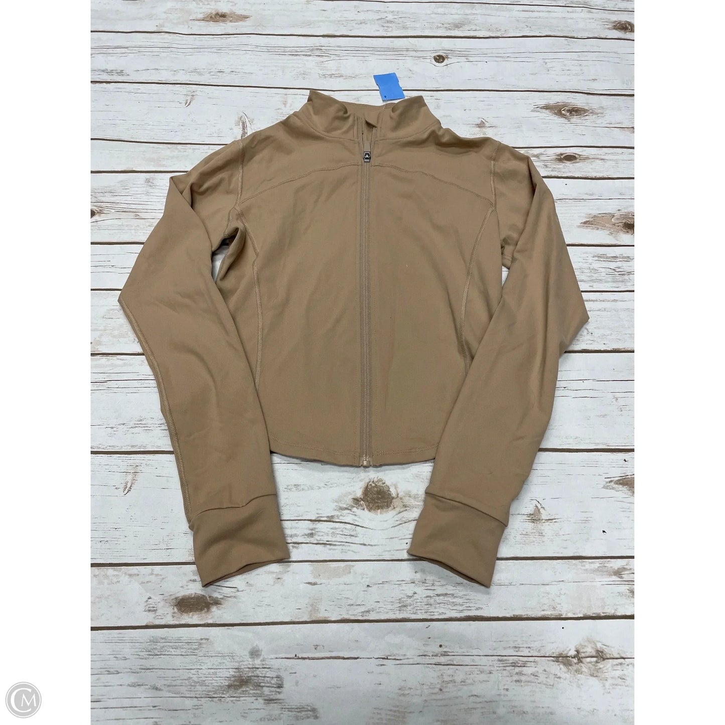 Athletic Top Long Sleeve Crewneck By Cme In Tan, Size: M