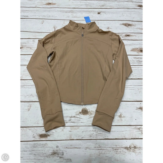 Athletic Top Long Sleeve Crewneck By Cme In Tan, Size: M