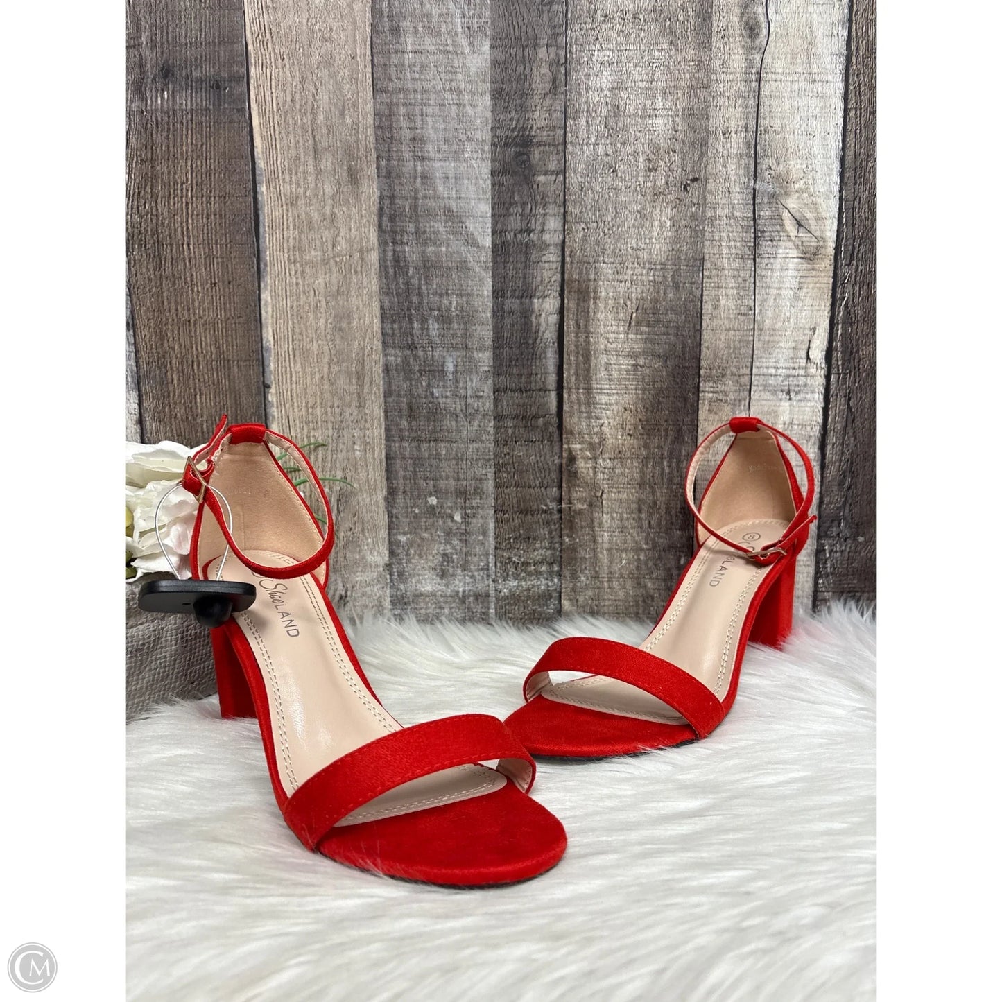 Sandals Heels Block By Cme In Red, Size: 8