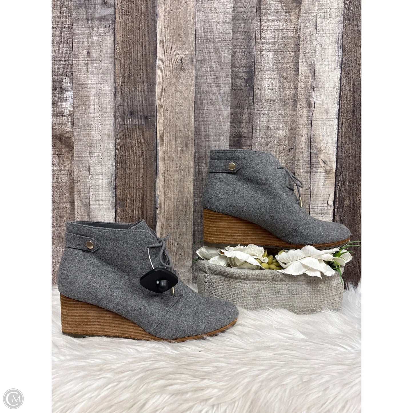 Boots Ankle Heels By Dr Scholls In Grey, Size: 9.5