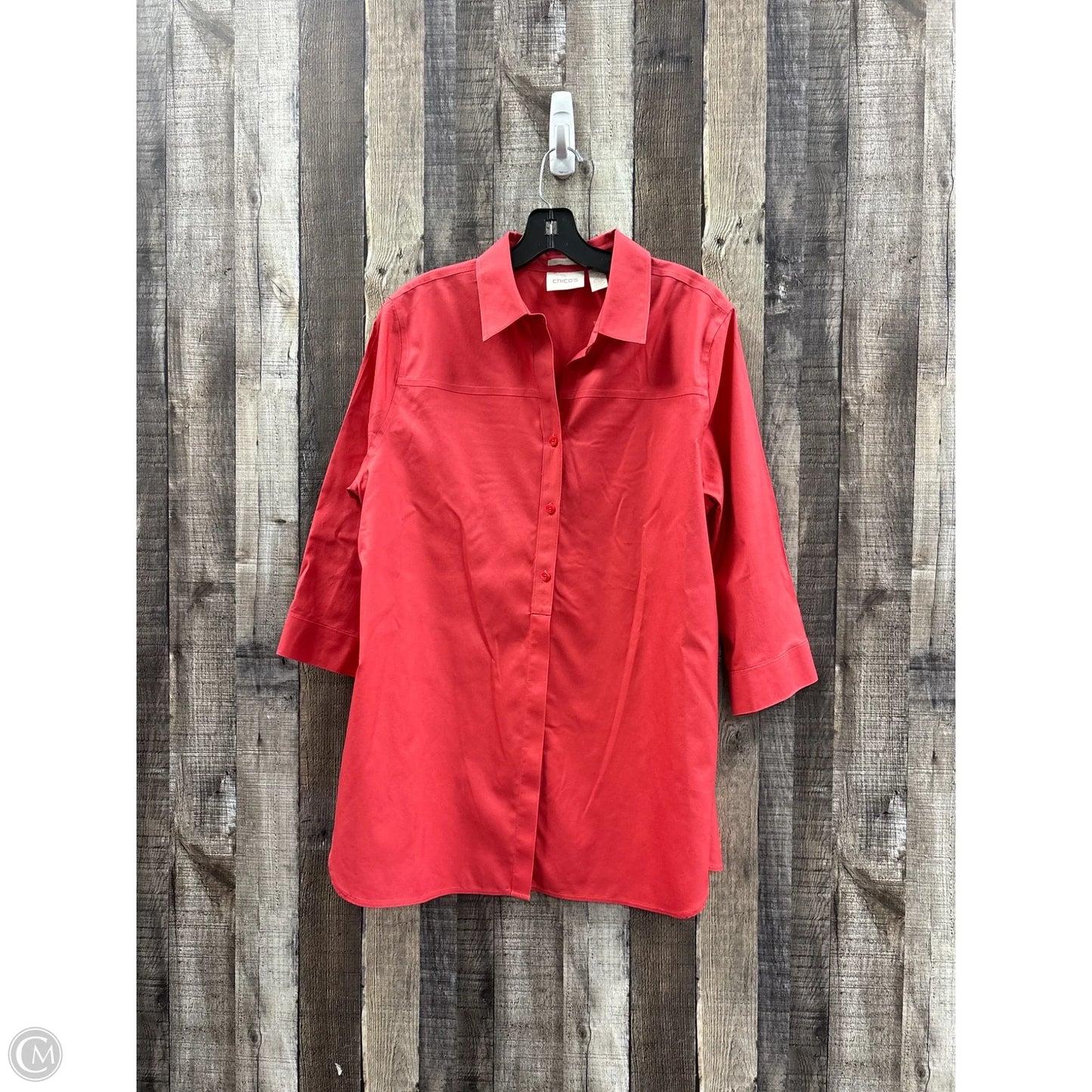 Top Long Sleeve By Chicos In Red, Size: L