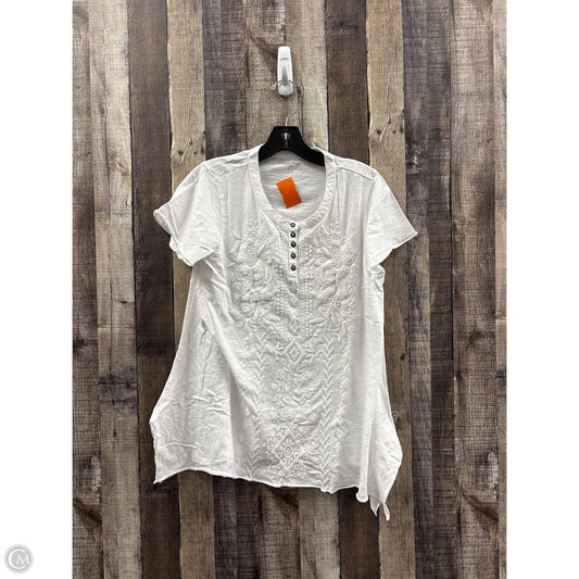 Top Short Sleeve By Coldwater Creek In White, Size: Xs