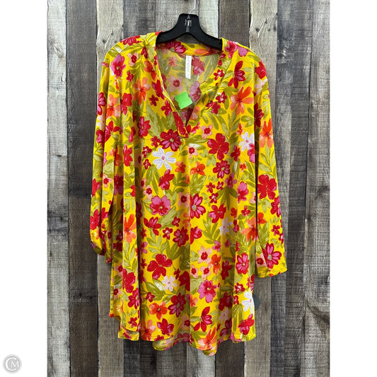 Top Long Sleeve By Dear Scarlett In Floral Print, Size: 3x