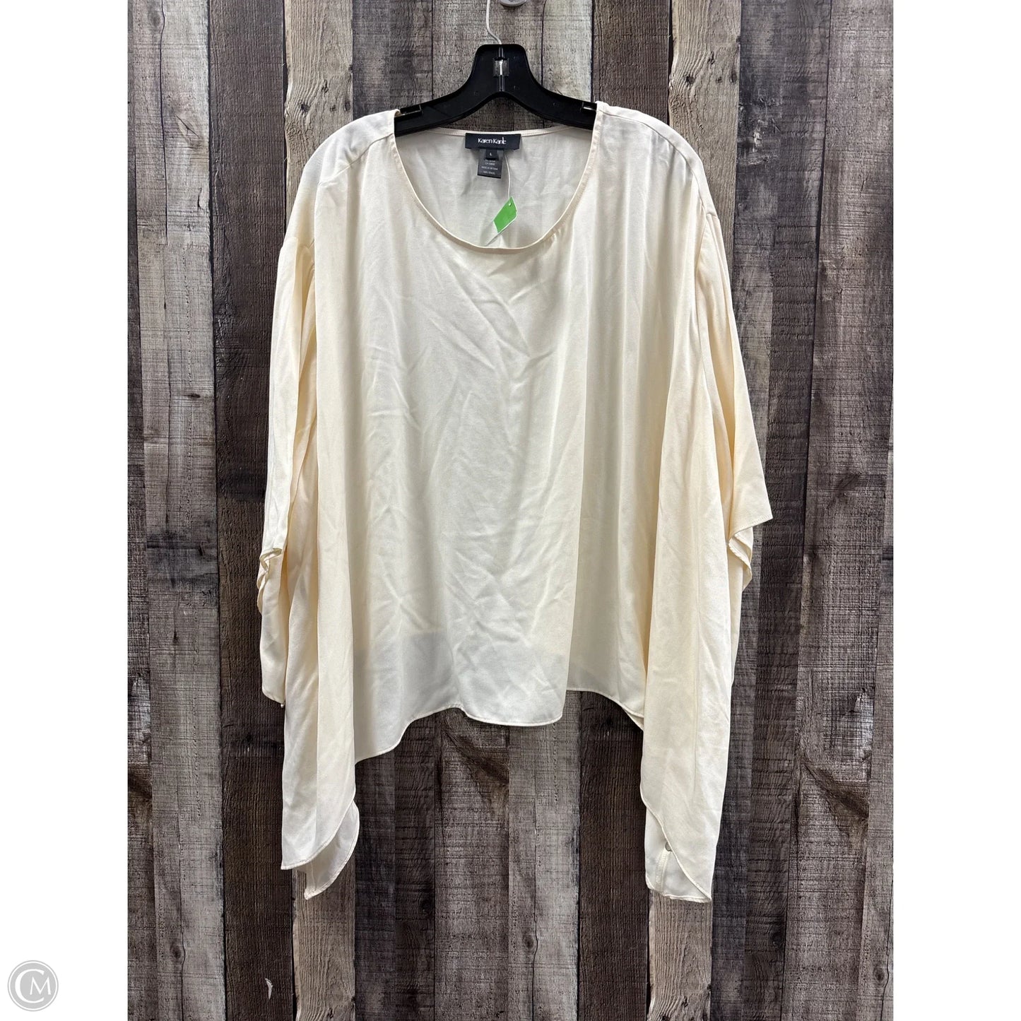 Top Long Sleeve By Karen Kane In Cream, Size: L