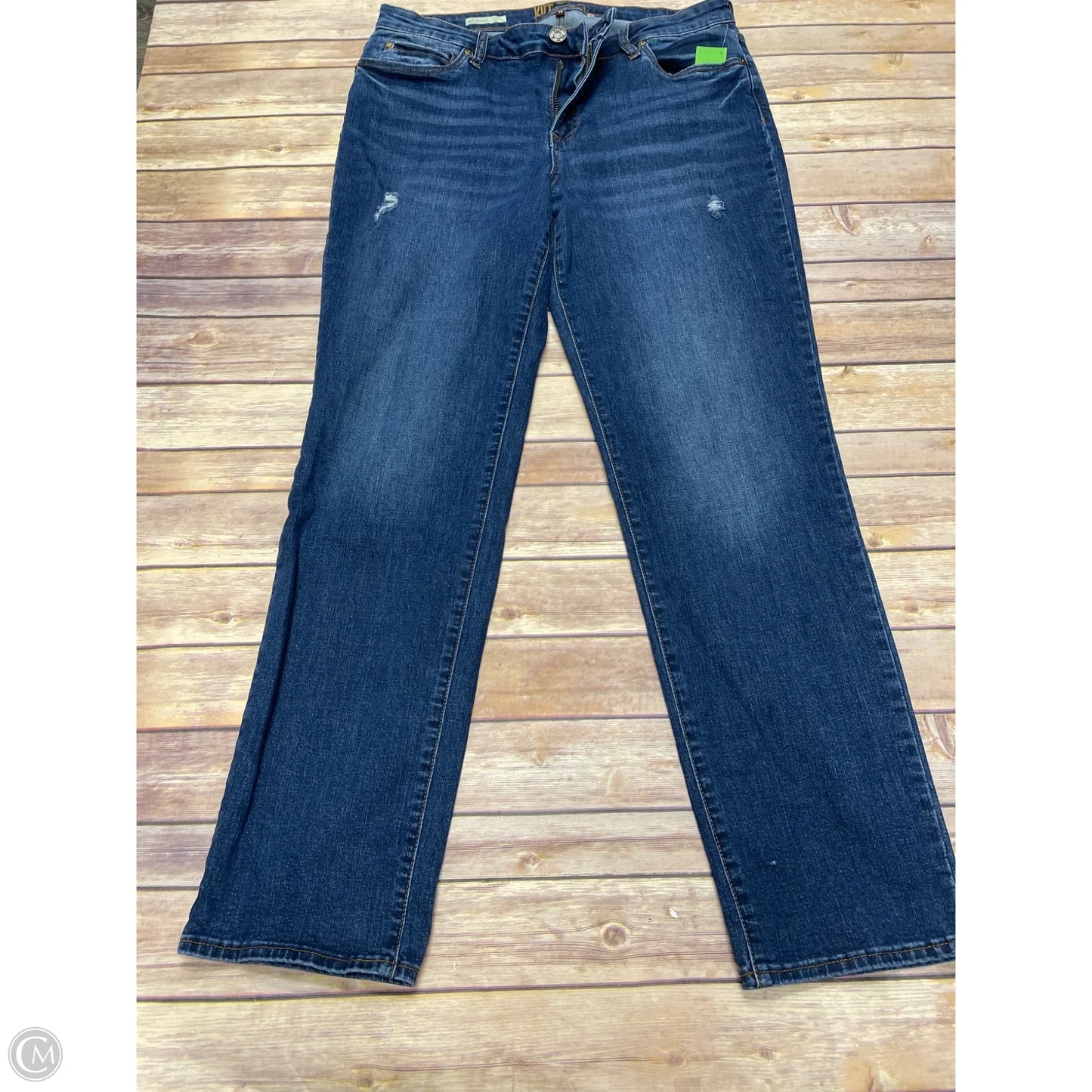 Jeans Straight By Kut In Blue Denim, Size: 14