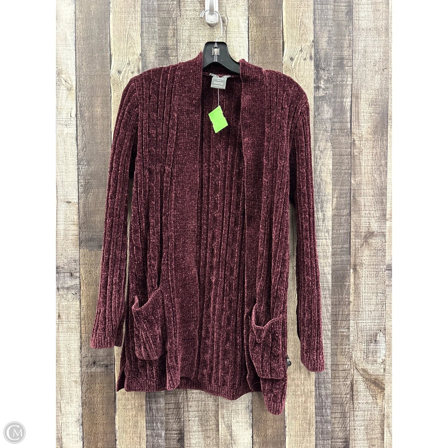 Sweater Cardigan By Matty M In Maroon, Size: S