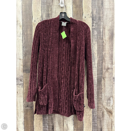 Sweater Cardigan By Matty M In Maroon, Size: S