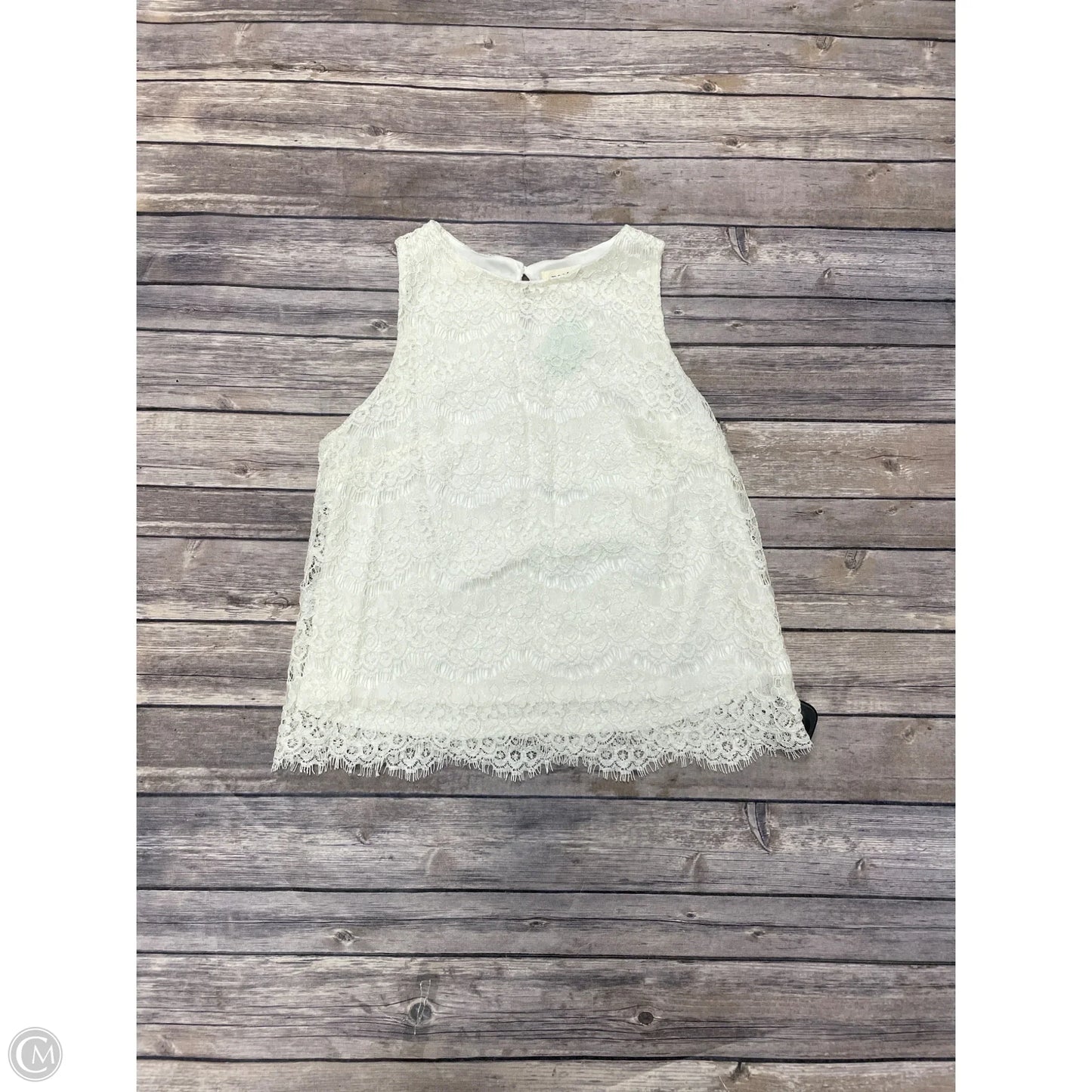 Top Sleeveless By Monteau In Cream, Size: M