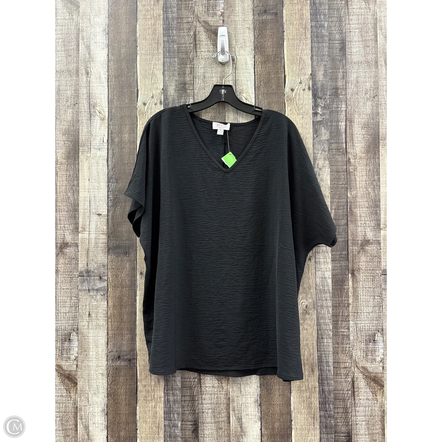 Top Short Sleeve By Cme In Black, Size: L