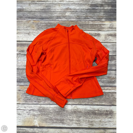 Athletic Top Long Sleeve Collar By Lululemon In Orange, Size: 12