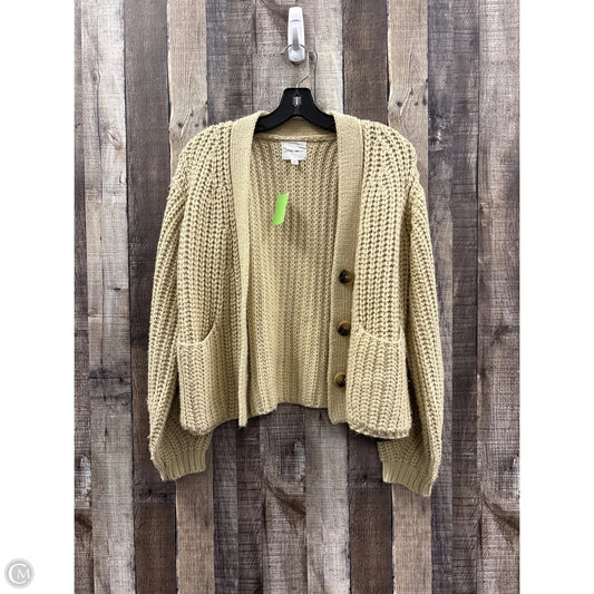 Sweater Cardigan By Cotton Candy In Tan, Size: S