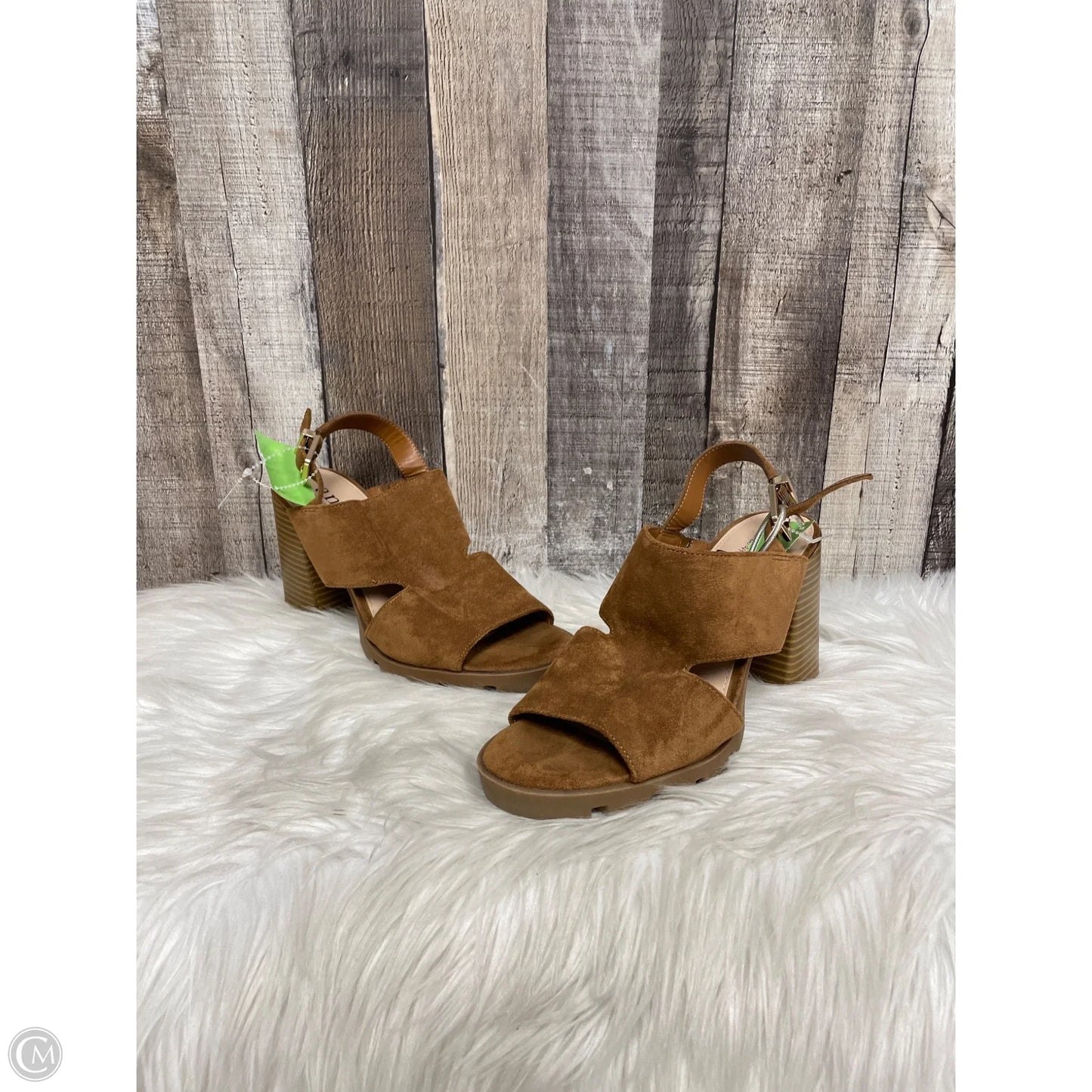 Sandals Heels Block By Ana In Brown, Size: 8