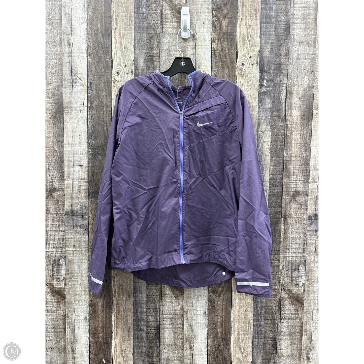 Athletic Jacket By Nike In Purple, Size: L