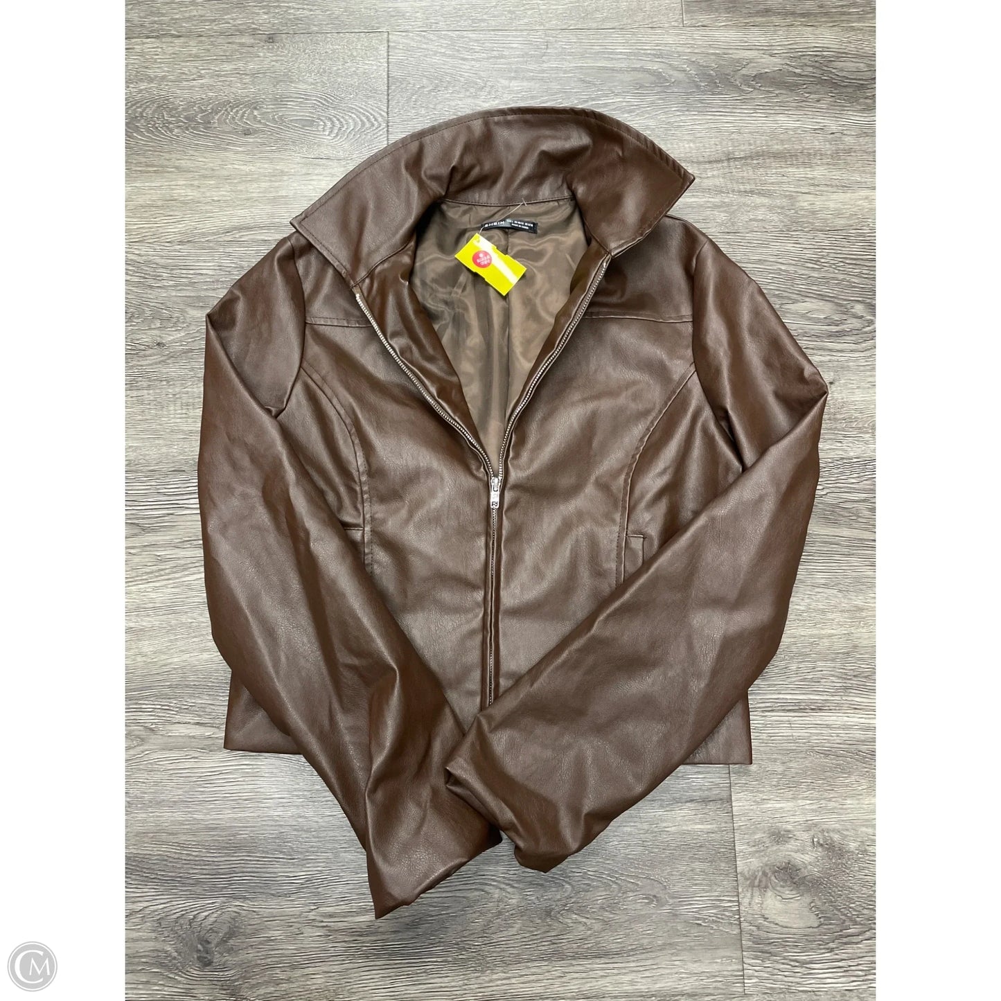 Jacket Leather By Shein In Brown, Size: L