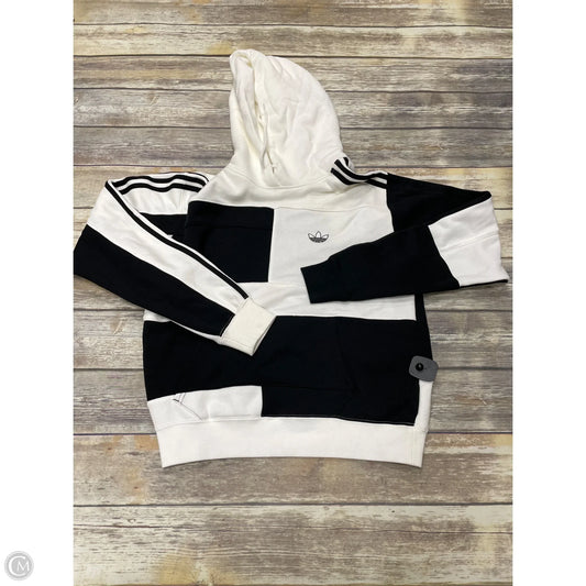 Sweatshirt Hoodie By Adidas In Black & White, Size: S