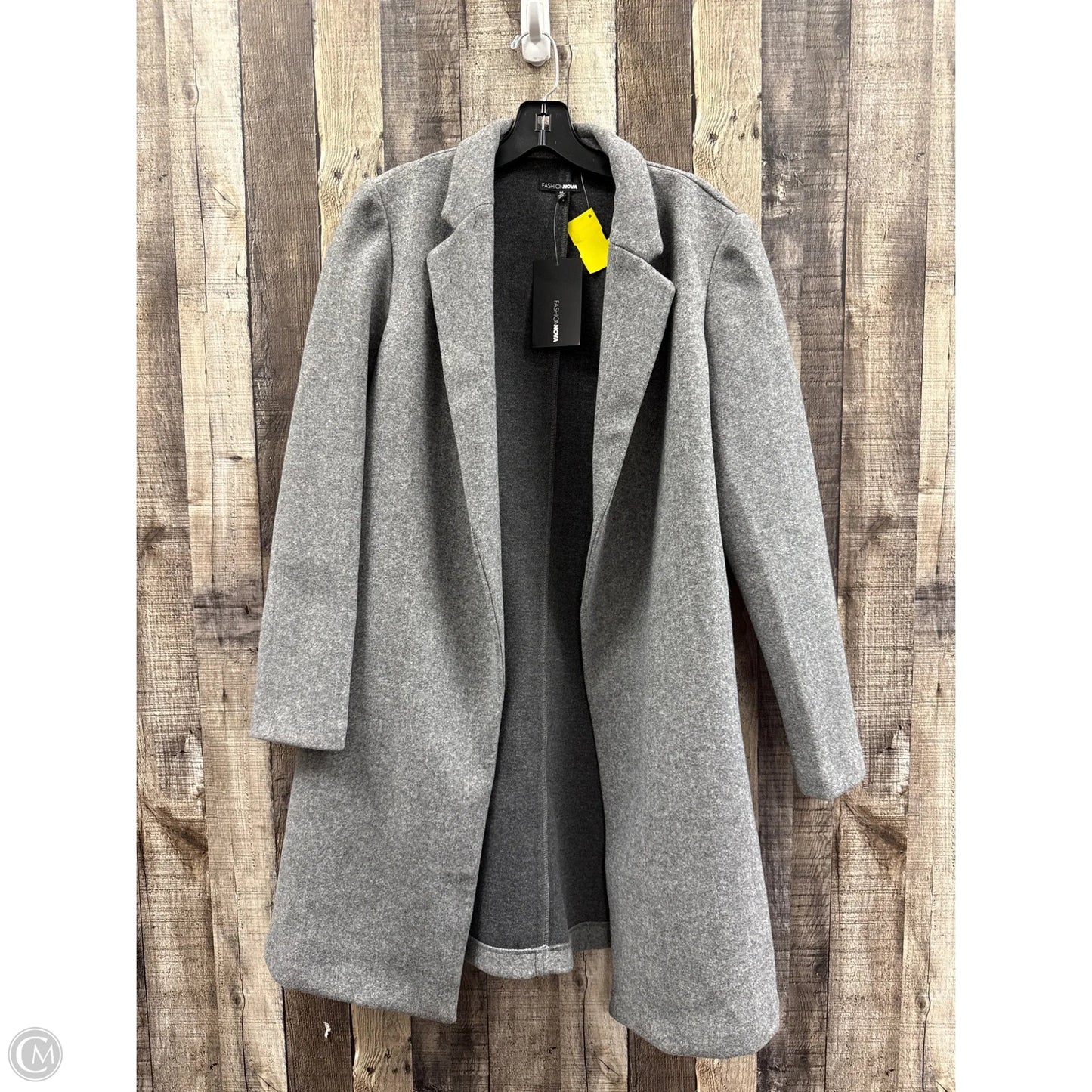 Coat Wool By Fashion Nova In Grey, Size: M