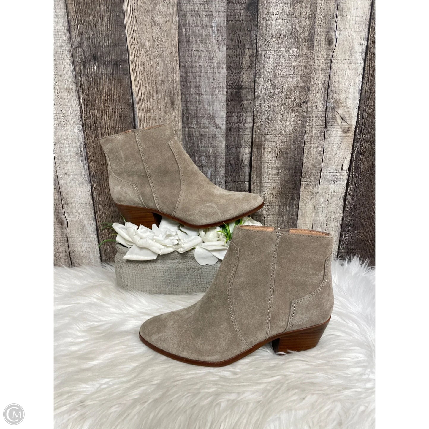 Boots Ankle Heels By Madewell In Taupe, Size: 6.5