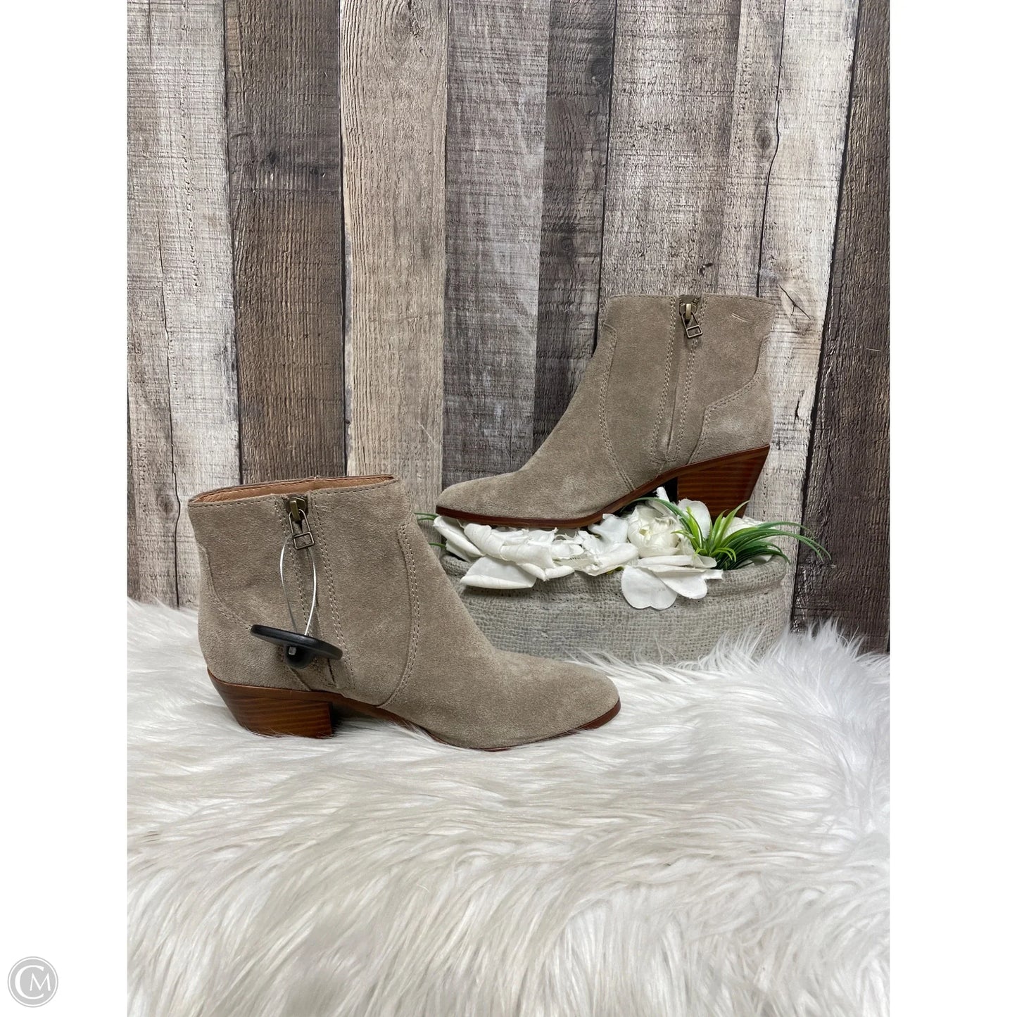 Boots Ankle Heels By Madewell In Taupe, Size: 6.5