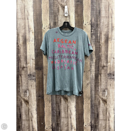 Top Short Sleeve By Anthropologie In Multi-colored, Size: L