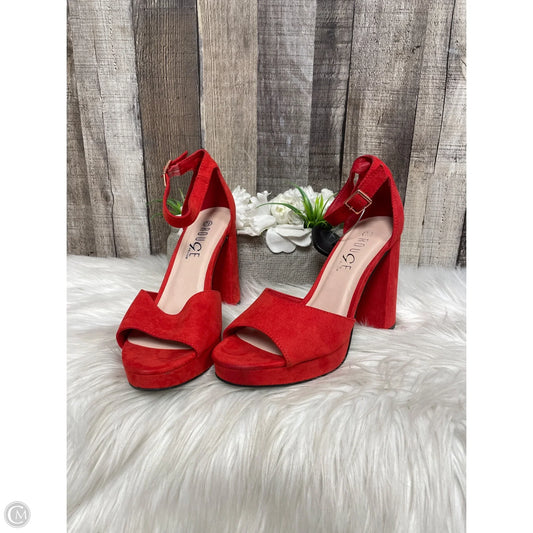 Shoes Heels Block By Rouge In Red, Size: 7.5