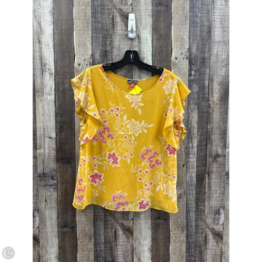 Top Short Sleeve By Vince Camuto In Yellow, Size: S