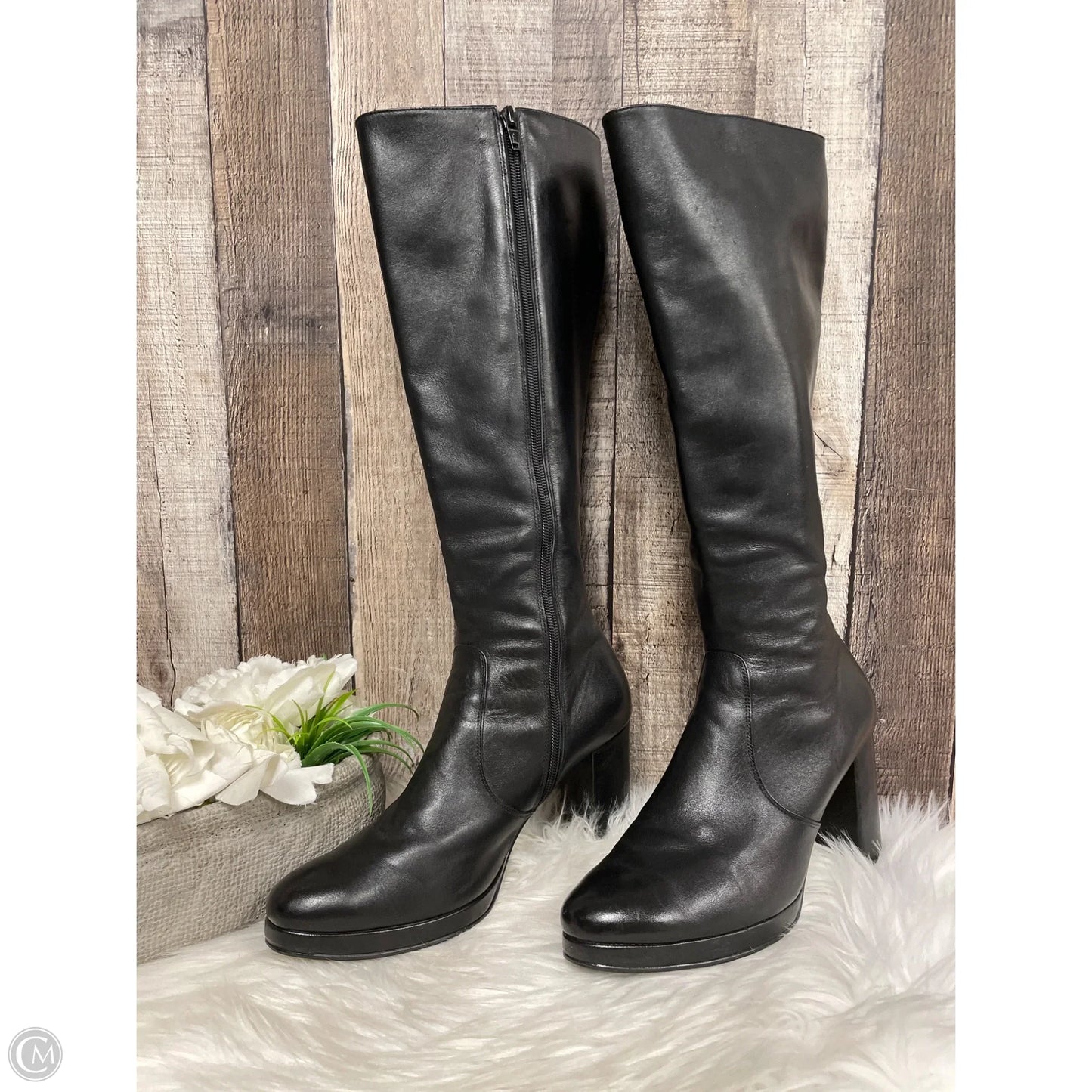Boots Knee Heels By Cme In Black, Size: 8.5