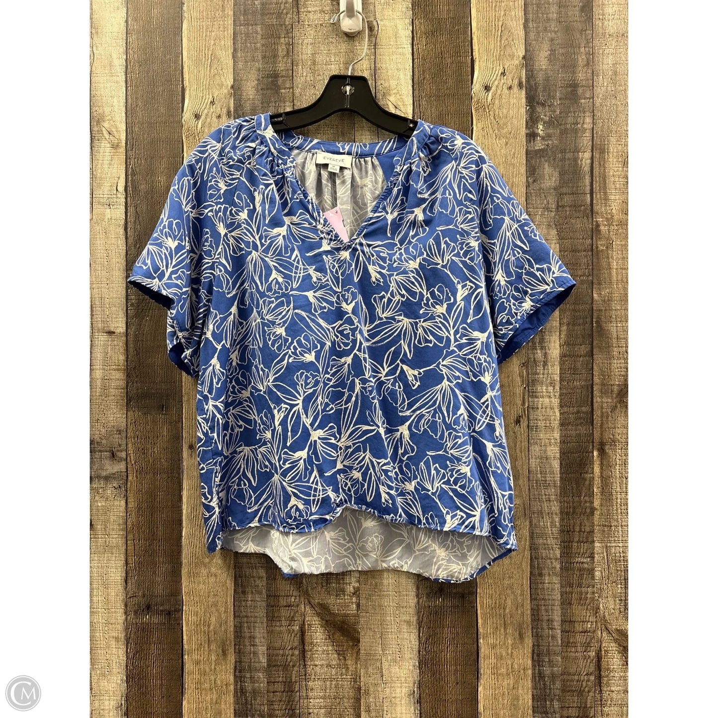 Top Short Sleeve By Evereve In Blue, Size: M