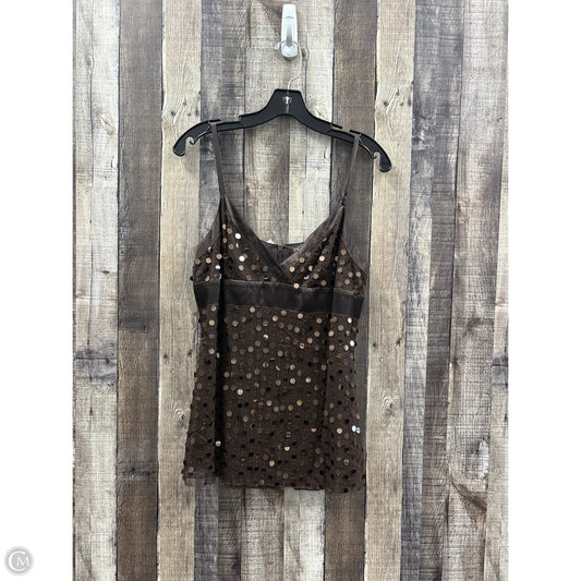 Top Sleeveless By Moda Intl In Brown, Size: M