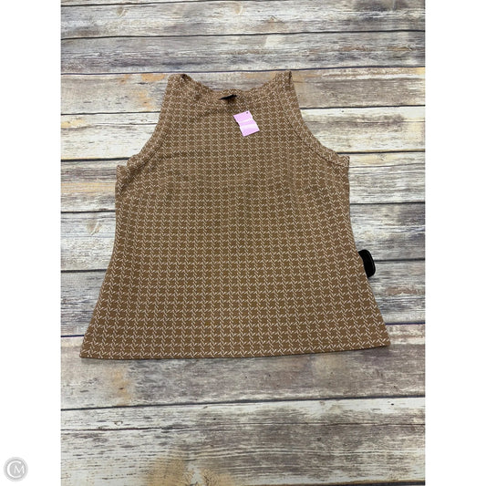 Top Sleeveless By Ann Taylor In Tan & White, Size: M