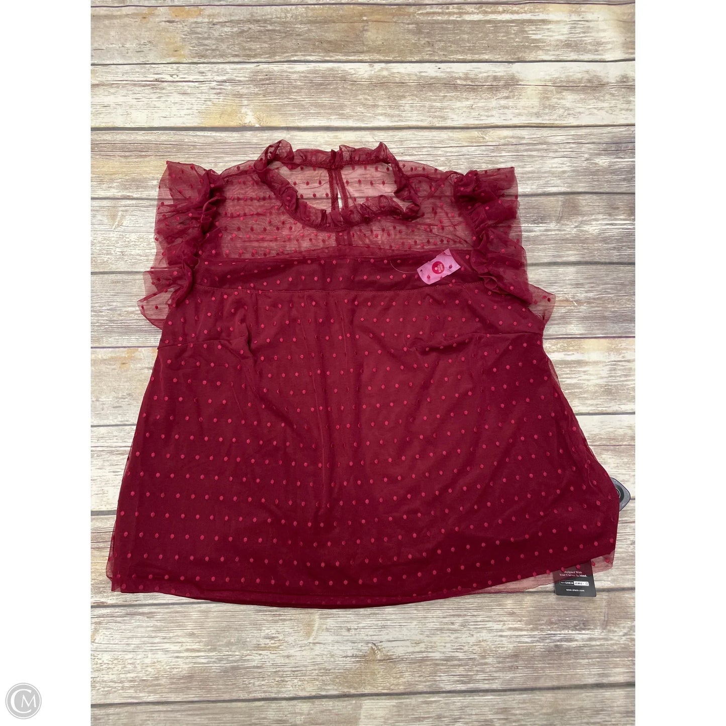 Top Sleeveless By Shelby And Palmer In Maroon, Size: 4x