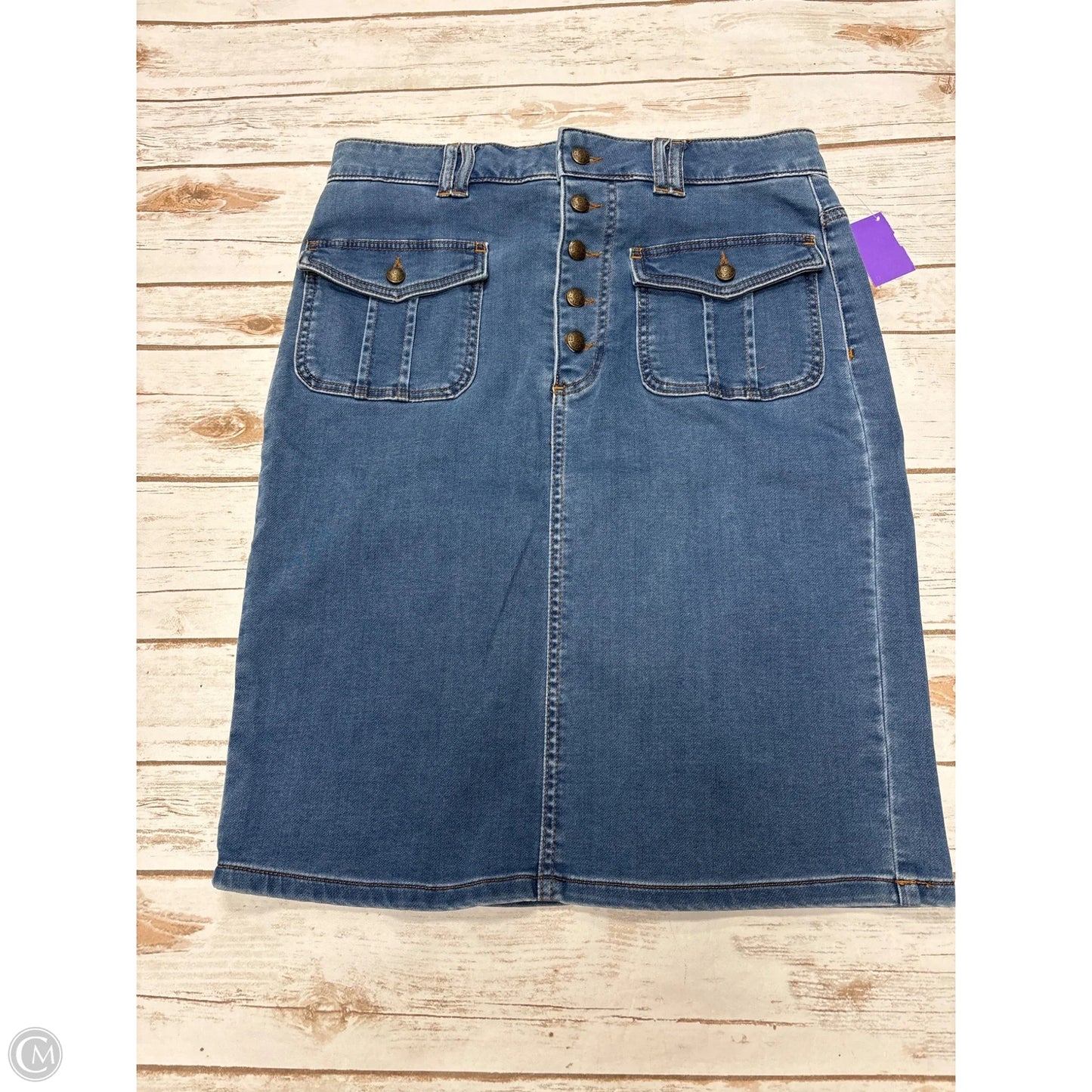 Skirt Midi By Yest In Blue Denim, Size: M
