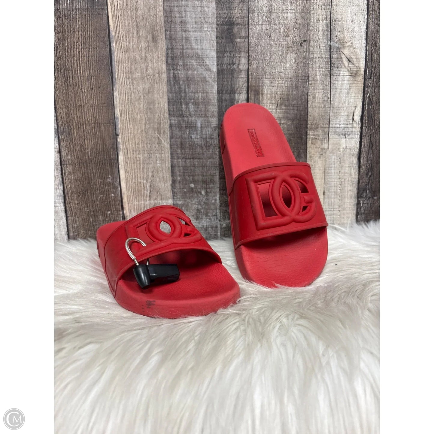 Sandals Luxury Designer By Dolce And Gabbana In Red, Size: 10