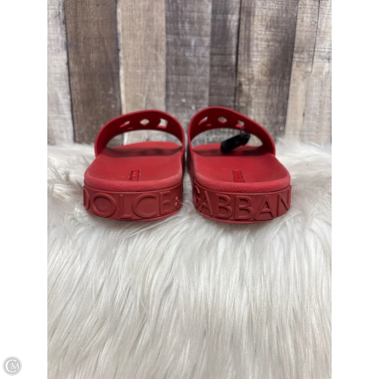Sandals Luxury Designer By Dolce And Gabbana In Red, Size: 10