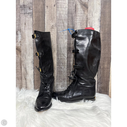 Boots Luxury Designer By Burberry In Black, Size: 8