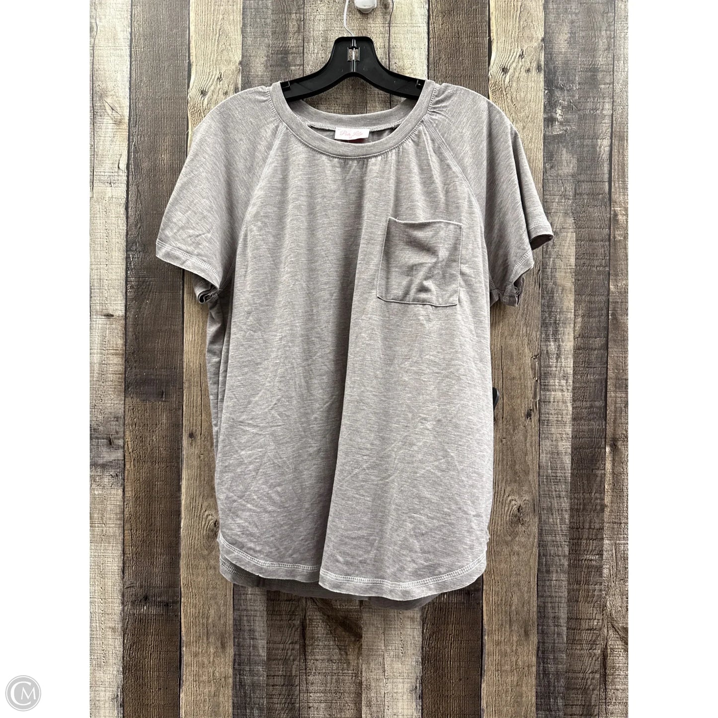Top Short Sleeve By Pink Lily In Grey, Size: M