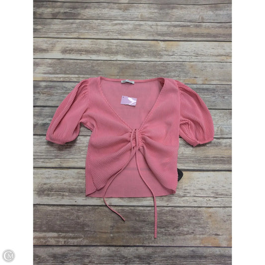 Top Short Sleeve By Zara In Pink, Size: M