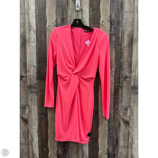 Dress Casual Midi By Zara In Pink, Size: L