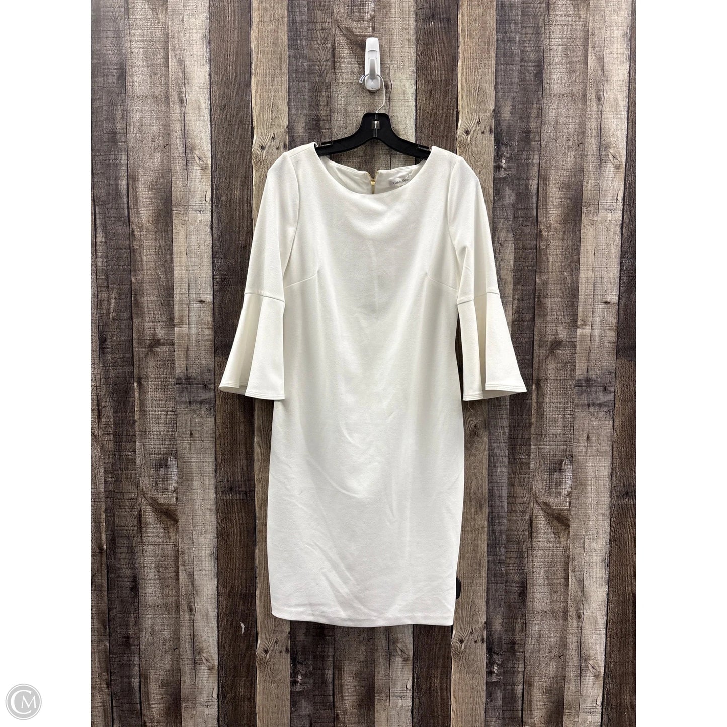 Dress Casual Midi By Calvin Klein In White, Size: 10