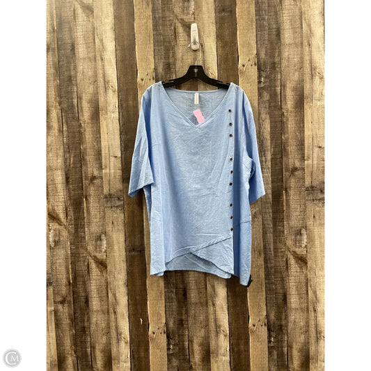 Top Short Sleeve By Cme In Blue, Size: 2x